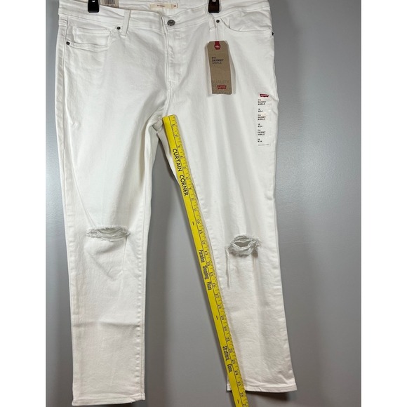 NWT Women's Levi 711, Skinny Ankle Mid Rise, White Jeans, Size W34 - Picture 5 of 10